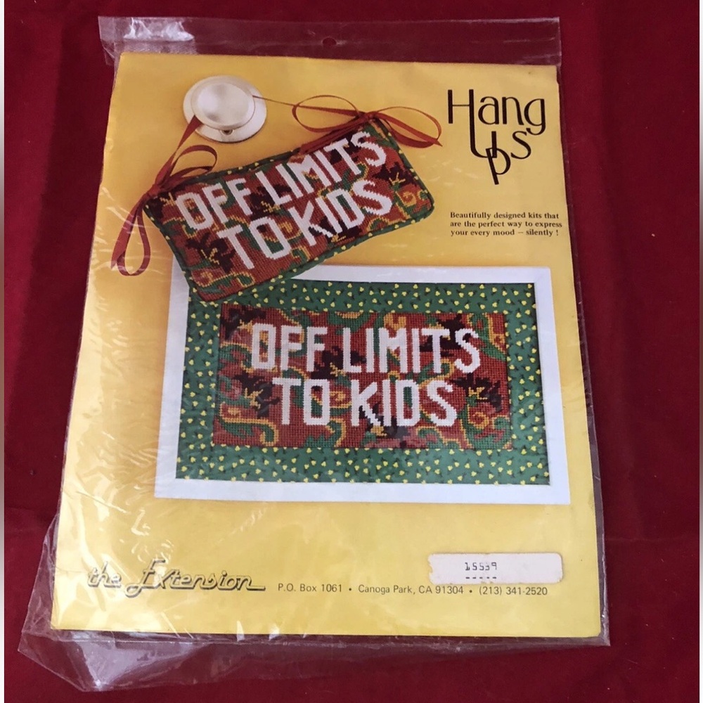 Hang Up Off Limits To Kids Pattern, Needle Point Cross Stitch, Arts And Crafts
